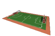Football Field with Bouncing Ball